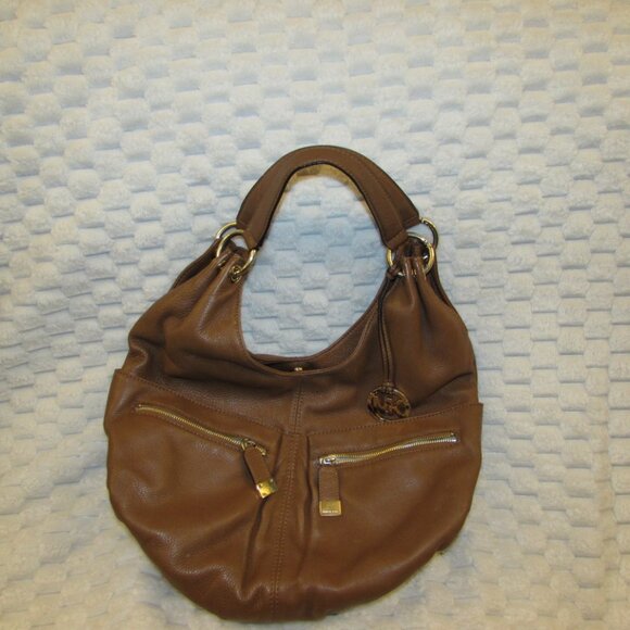 Michael Kors Layton Brown Leather Hobo Shoulder Bag - Picture 5 of 9